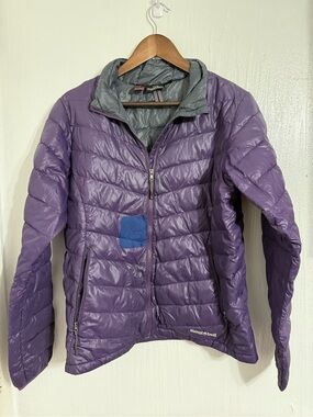 Mont Bell Women Large Purple Goose Down Puffer Lightweight Jacket #2301168